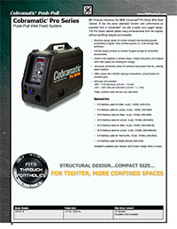 Cobramatic Pro Wire Feeder Literature/Catalog page