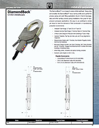 DiamondBack Weldhead Literature/Catalog page